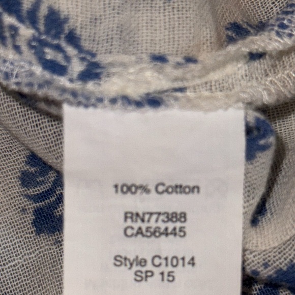 Madewell 100% Cotton Block Print Bathing Suit Cover Up SZ Large - Picture 8 of 8